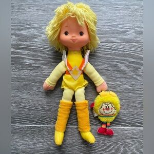 1983 Vintage Rainbow Brite Canary Yellow Doll with Spark Sprite